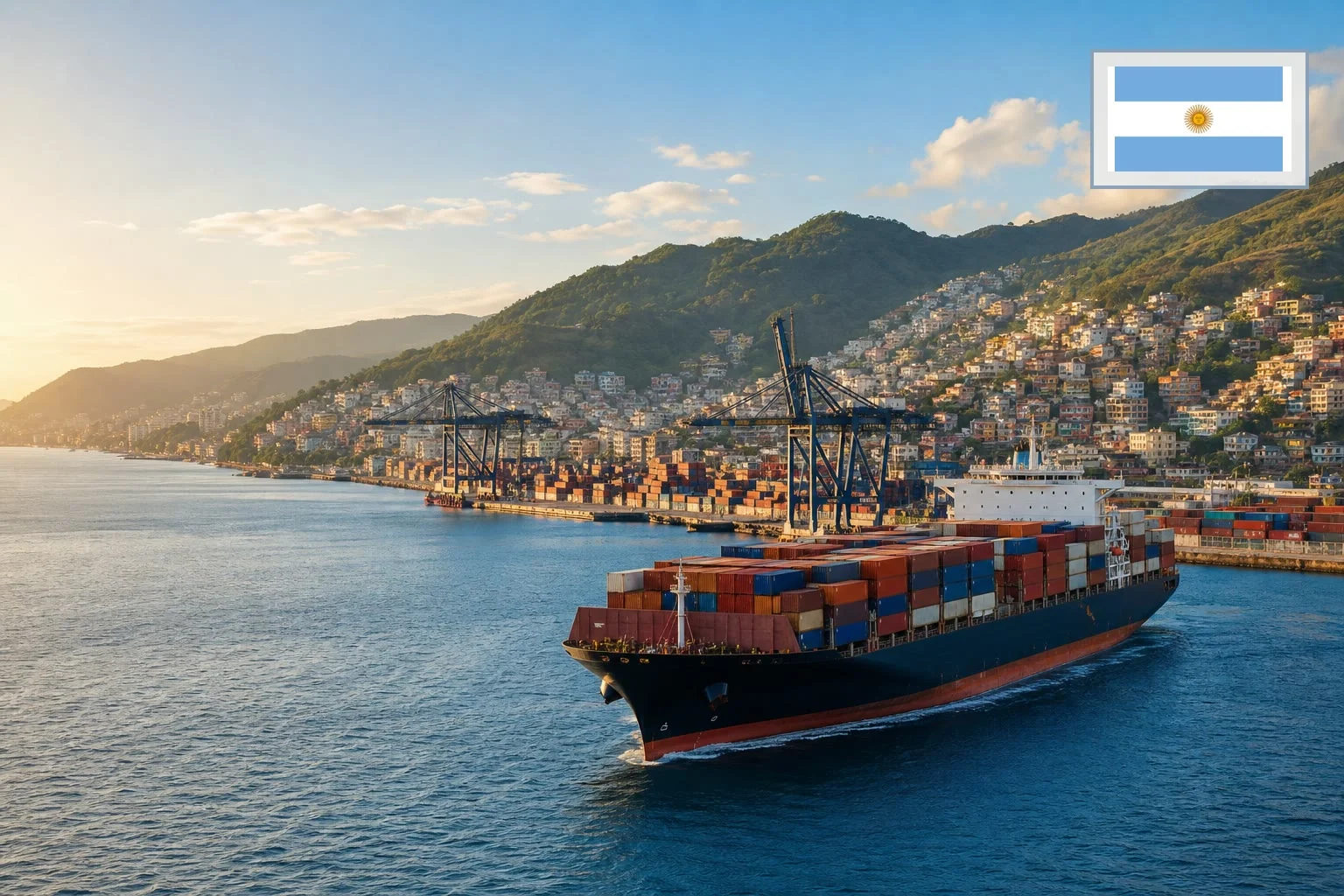 Destination-specific freight route from China to Argentina