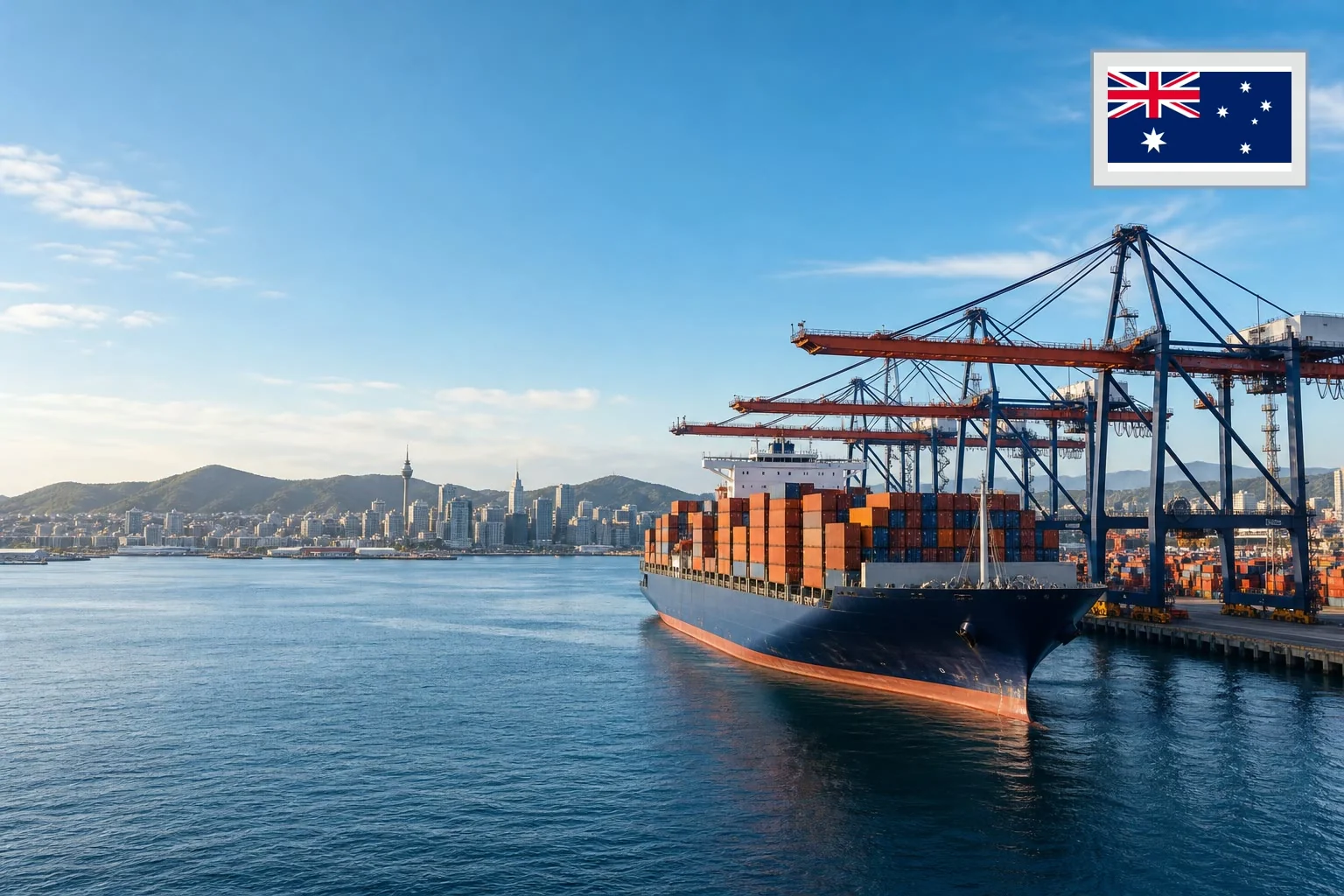 Destination-specific freight route from China to Australia