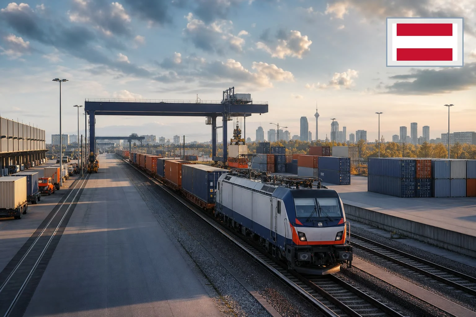 Destination-specific freight route from China to Austria