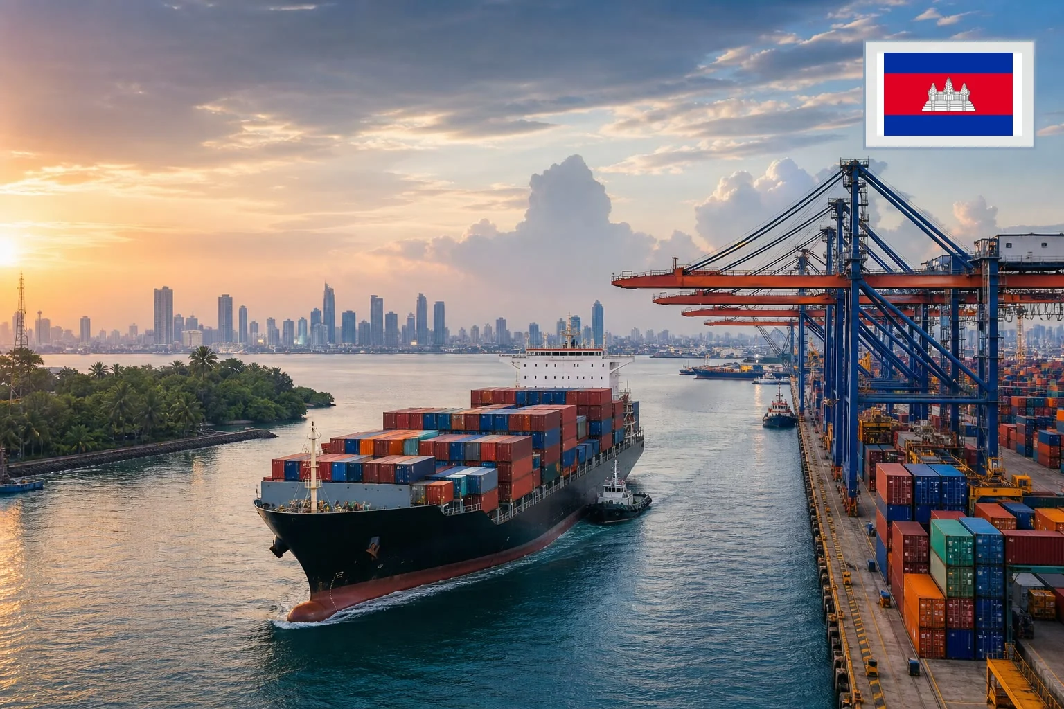 Destination-specific freight route from China to Cambodia