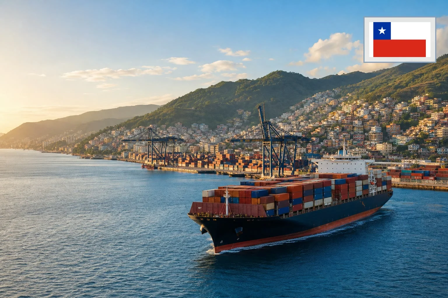 Destination-specific freight route from China to Chile