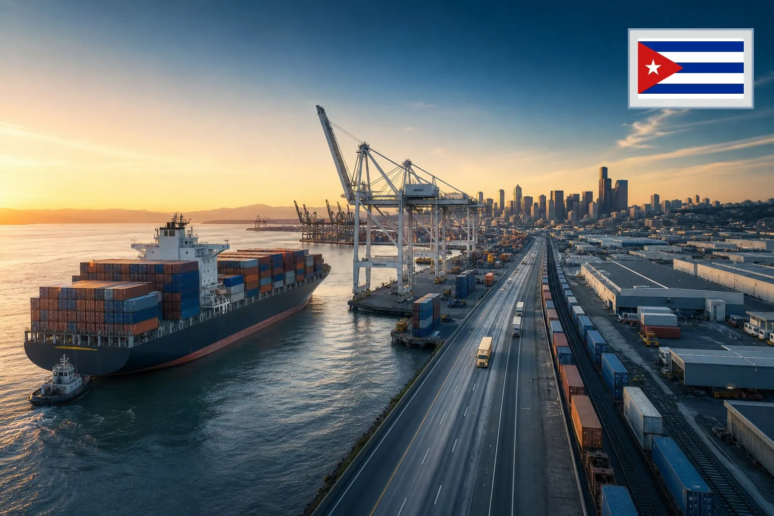 Destination-specific freight route from China to Cuba