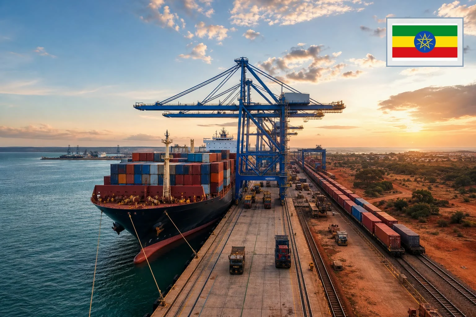 Destination-specific freight route from China to Ethiopia