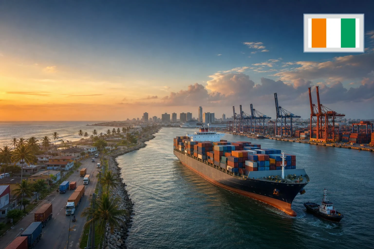 Destination-specific freight route from China to Ivory Coast