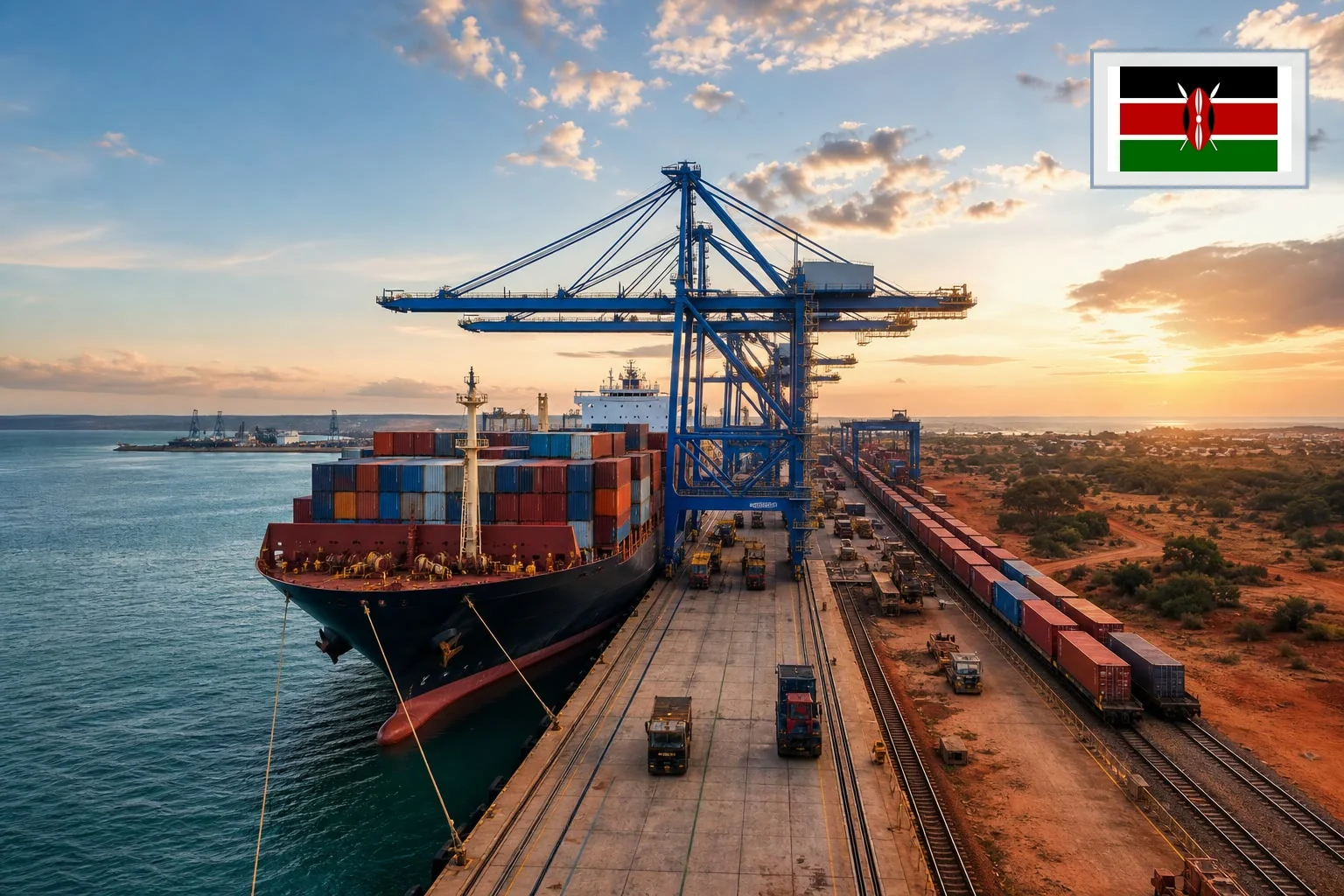 Destination-specific freight route from China to Kenya