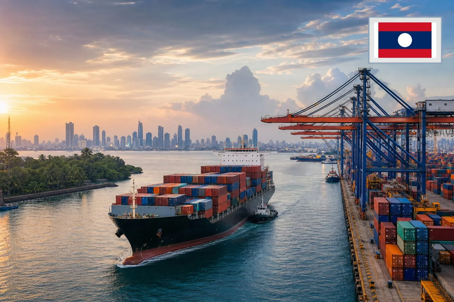Destination-specific freight route from China to Laos