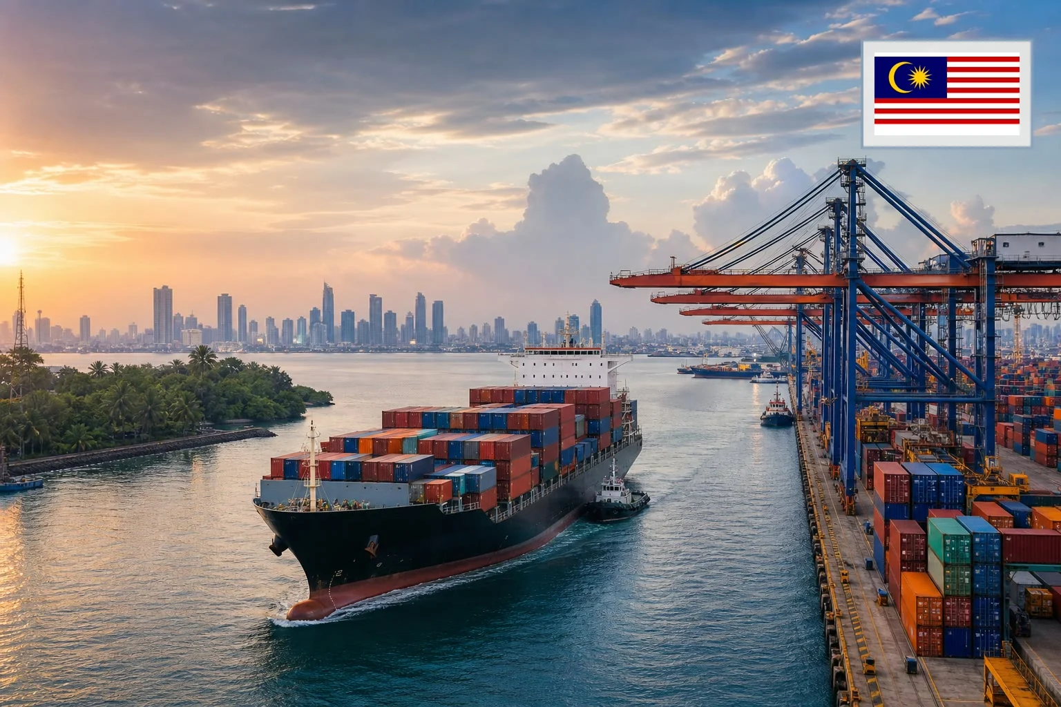 Destination-specific freight route from China to Malaysia