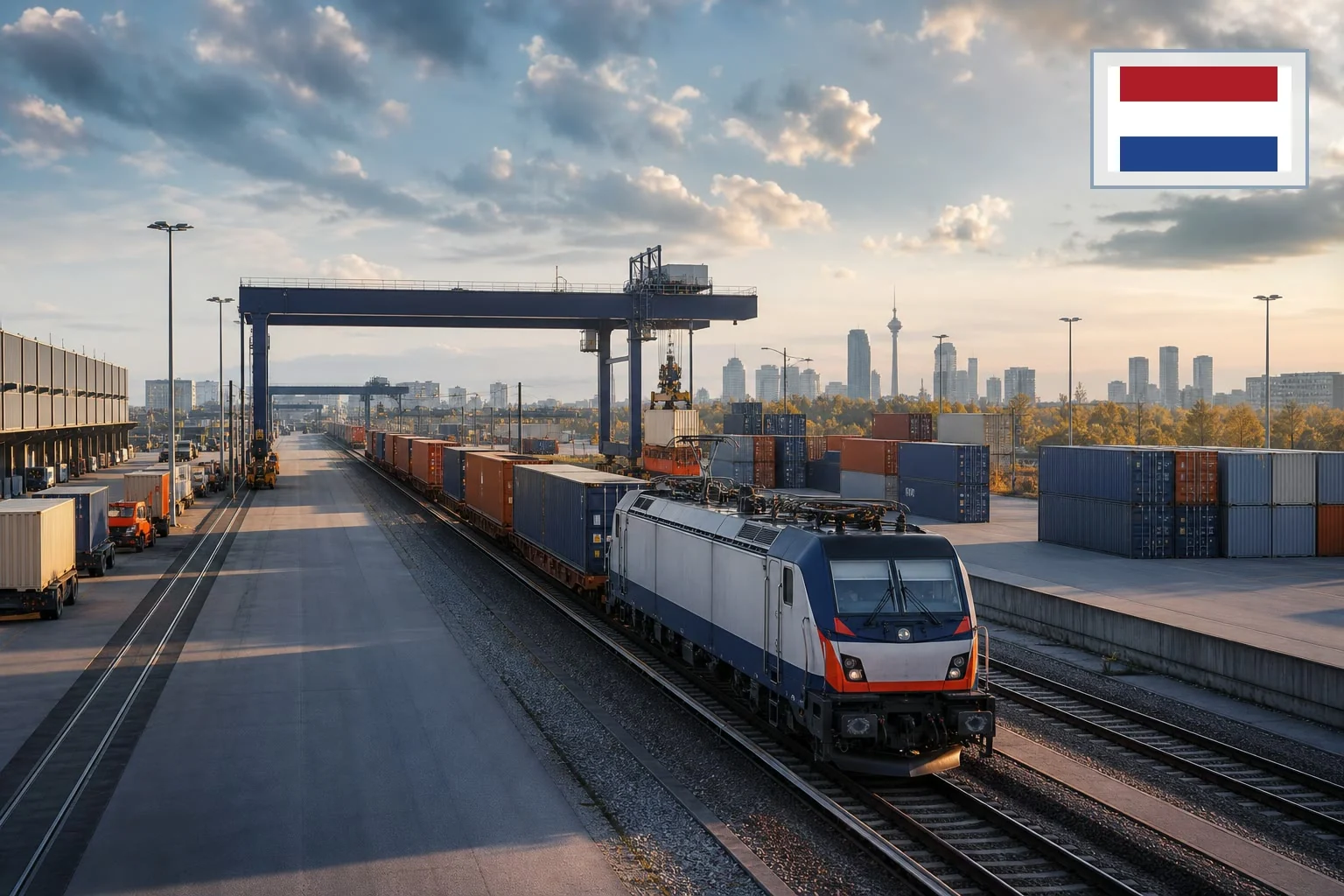 Destination-specific freight route from China to Netherlands