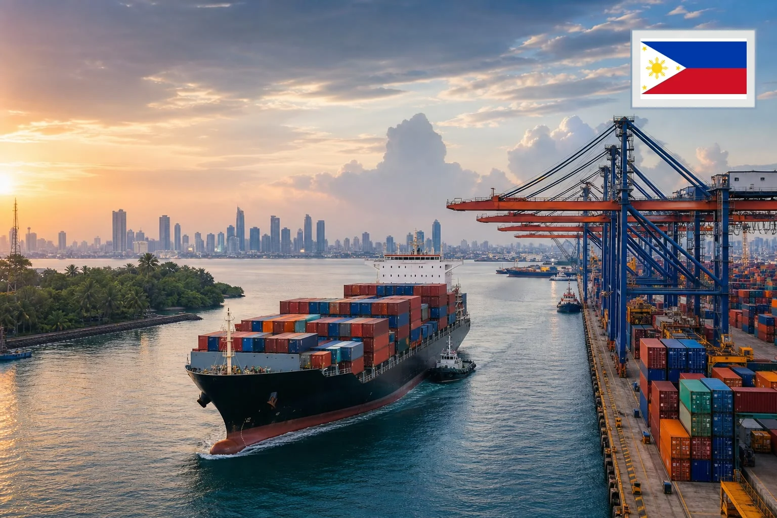 Destination-specific freight route from China to Philippines