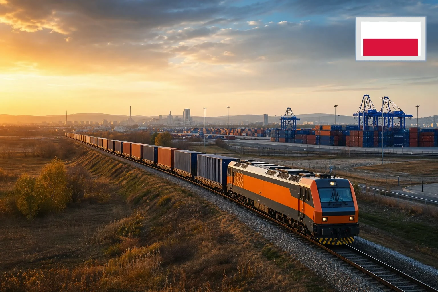 Destination-specific freight route from China to Poland