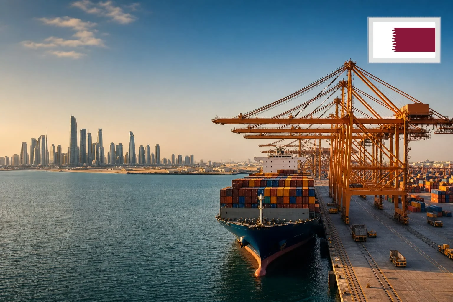 Destination-specific freight route from China to Qatar