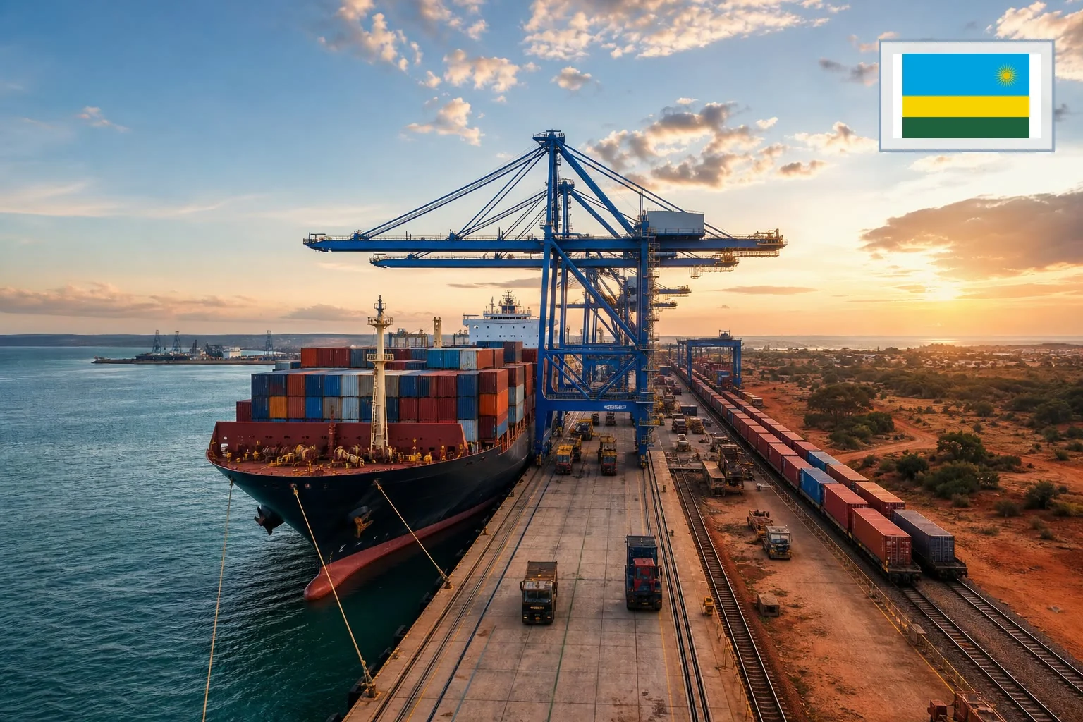 Destination-specific freight route from China to Rwanda