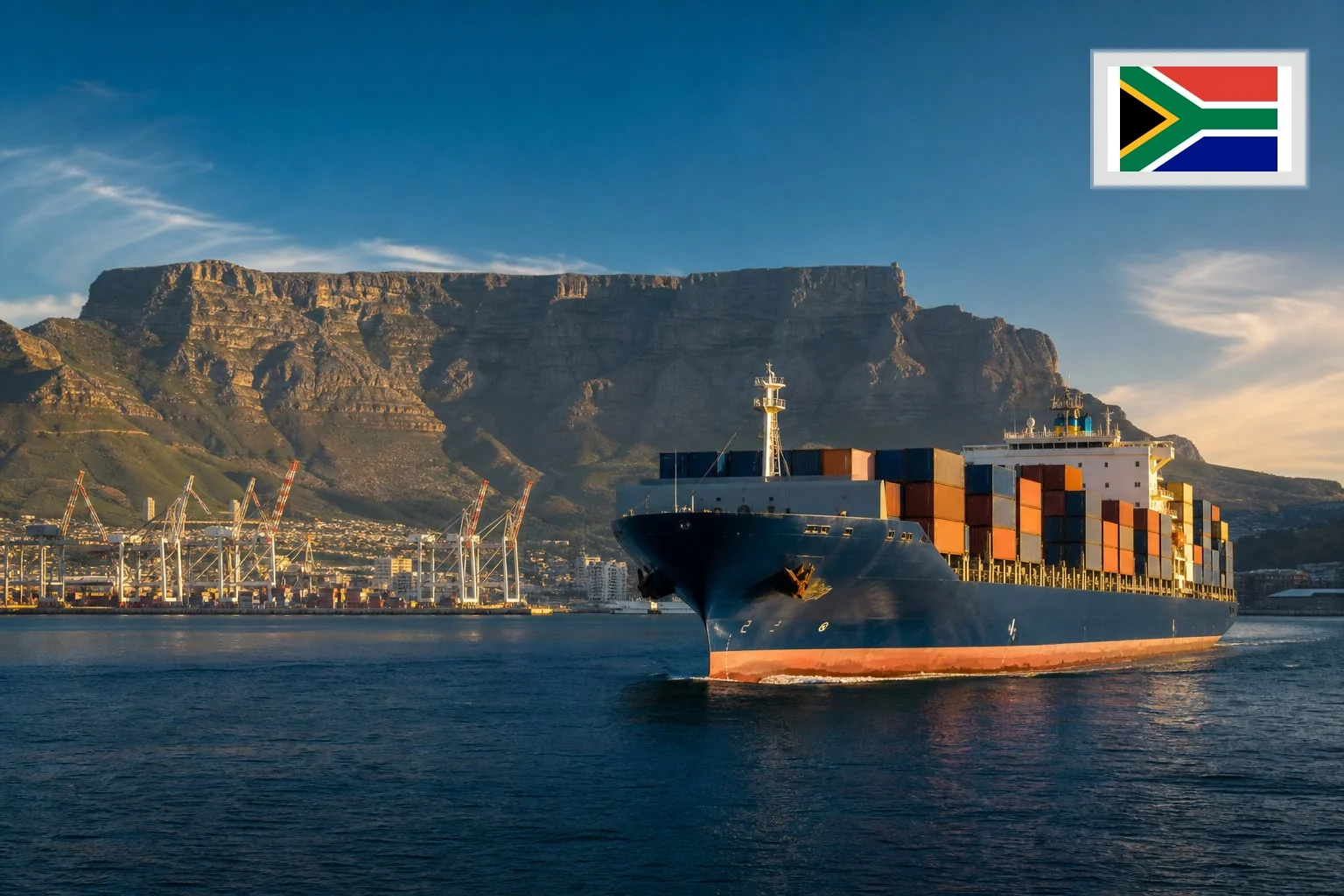 Destination-specific freight route from China to South Africa