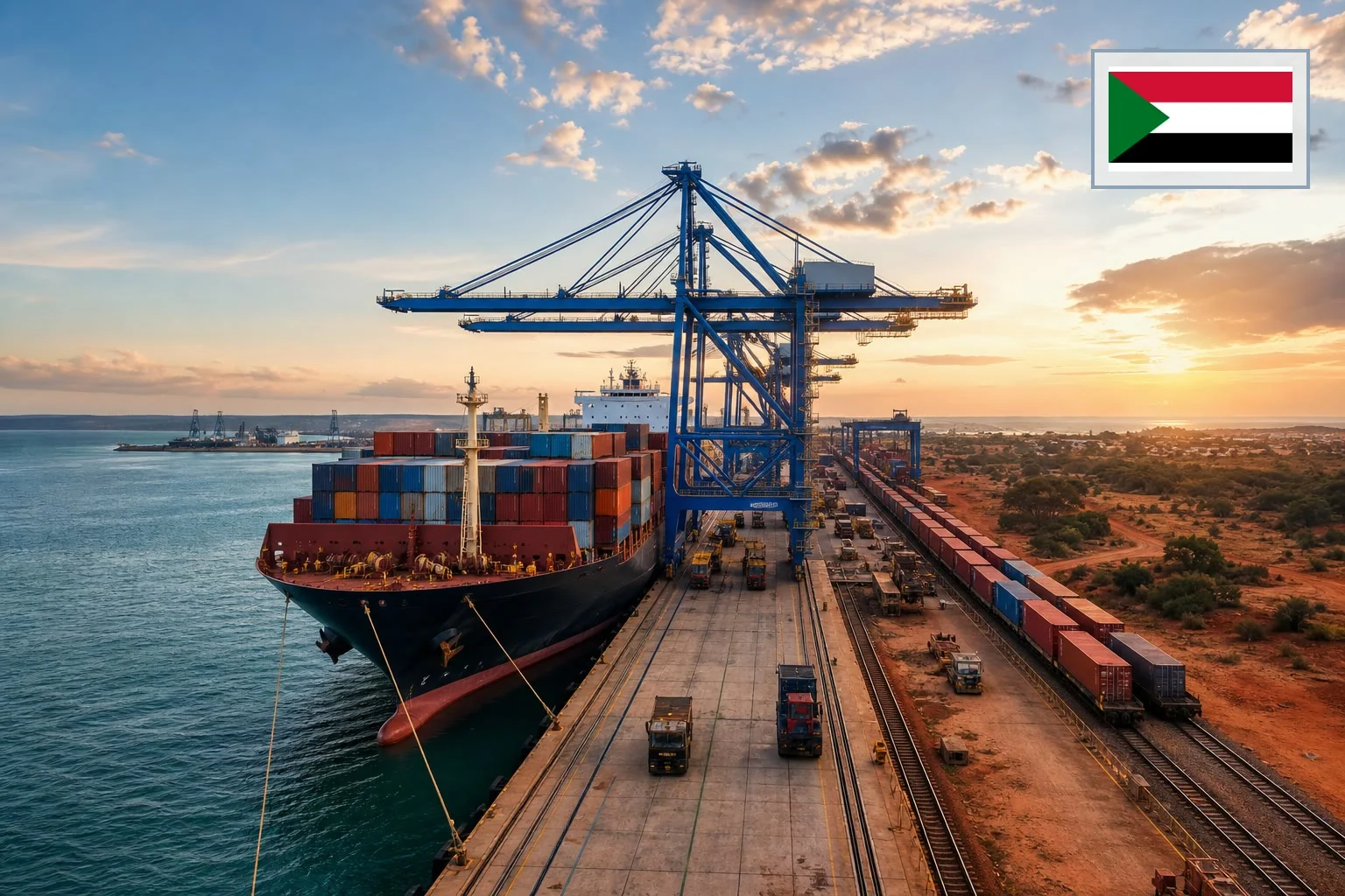 Destination-specific freight route from China to Sudan