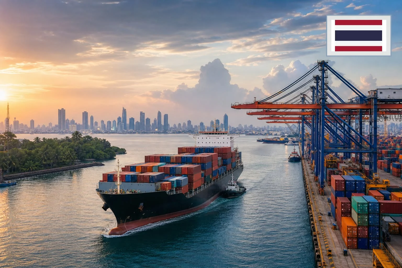 Destination-specific freight route from China to Thailand